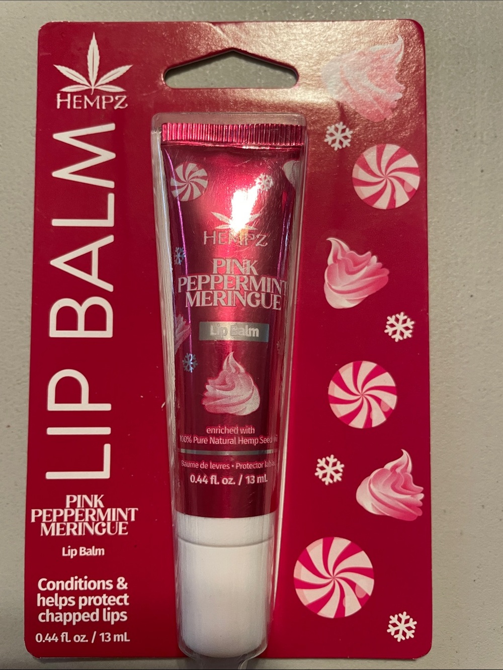 Hempz Pink Peppermint Meringue Lip Balm - Pink New